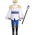 IBTOM CASTLE Boys Prince Charming Costume for Toddler Kid Medieval Royal Prince Jacket Pants Crown Dress Up Party Outfit