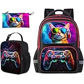 HiGaits Kids Backpack for School - 17 Inch 3D Reflective Cartoon Bookbag with Dual Zippers, Ergonomic Design for Boys & Girls Ages 6-18 | Durable 600D Polyester Children's Backpack