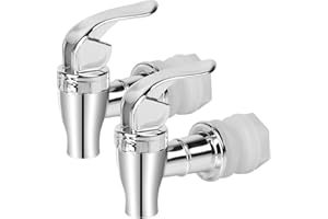 PRETWAD 2 Pack Beverage Dispenser Spigot Replacement - Food Grade Stainless Steel Drink Dispenser Spout with Easy-Turn Handle, Universal Water Dispenser Faucet for Lemonade, Iced Tea, Juice & Party Drinks