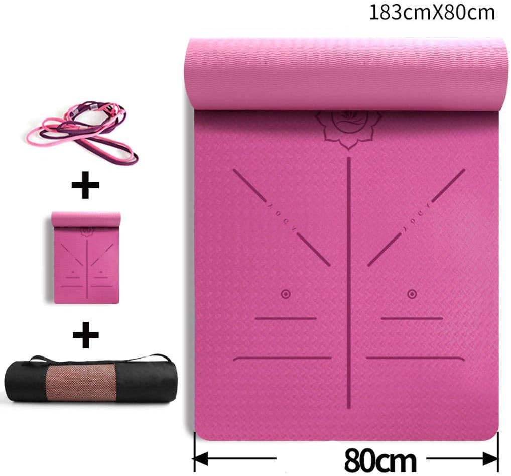 Yoga Mat, TPE Eco Friendly Non Slip Fitness Exercise Mat,Odorless, Non Slip, Durable And Lightweight, Dual Color Design, Thickness 6mm