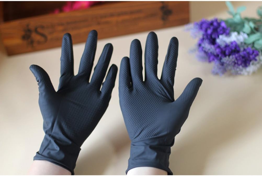 Beaupretty Hair Dye Gloves Black Reusable Rubber Gloves Hair Coloring Accessories for Hair Salon Hair Dyeing 10Pcs - Image 3