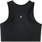 Hvididan Girls Sports Bra Racerback Crop Tank Top for Kids High Neck Sleeveless Athletic Dance Top Teen 3-12Y