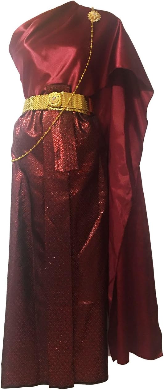 ThaiGoodies Thai Dress Thai Traditional Costume Free Size Elastic Waist 25-42 inches in Maroon Red