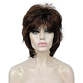 Aimole Short Layers Shaggy Full Wig Natural Wavy Wigs Synthetic Hair Women Capless Wig (31)