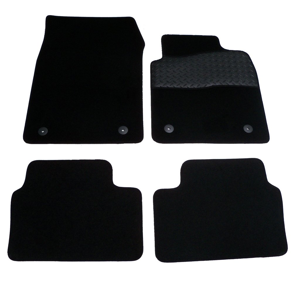 Sakura Mat Set includes Carpet with Rubber Heelpad for Vaux Vectra 2003-08 - Black