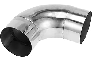 Motoforti 90 Degree Mandrel Exhaust Pipe DIY Custom Car Modified Exhaust Pipe Tubing Piping 102mm/4" OD 150mm/5.91" Length 30