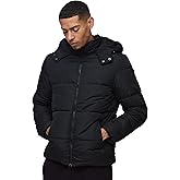boohooMAN Regular Fit Hooded Matte Puffer Jacket in Black