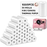 1880Pcs Mini Camera Mini Printer Thermal Paper Kids Camera Instant Print, 20Rolls Sets(94 Sheets/Roll) Photo Paper, Graffiti Doodle DIY Toys Stationery Drawing Gift for Children