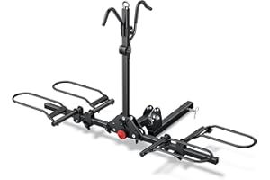 Young 200 lb 2-Bike Rack Hitch Mount Platform Style for Cars Trucks SUVs Minivans, fits MTB Gravel Road Bike with Up to 5-inc