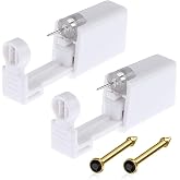 Lyuxzad Nose Piercing Gun Kit 6Pcs Disposable Nose Piercing Kit Including 2Pcs Self Nose Piercing Gun with 2Pc Built-in Nose Stud and 2Pcs Clean Tools for Nose Cartilage Piercing Kit(Gold) (Black)