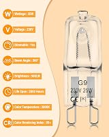 BROTOU G9 25W Halogen Bulbs 230V 500LM 2700K Warm White 12 Pack Dimmable view 2