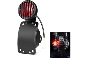 Amazicha 1" Motorcycle LED Tail Brake Light with Bracket, Waterproof Motorcycle Side Mount Curved License Plate Rear Light Compatible for Harley Sporster Bobber Chopper Honda Yamaha Suzuki Kawasaki