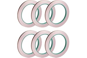 selizo 6 Pack Copper Foil Tape with Conductive Adhesive for EMI Shielding, Paper Circuits, Electrical Repairs, Grounding