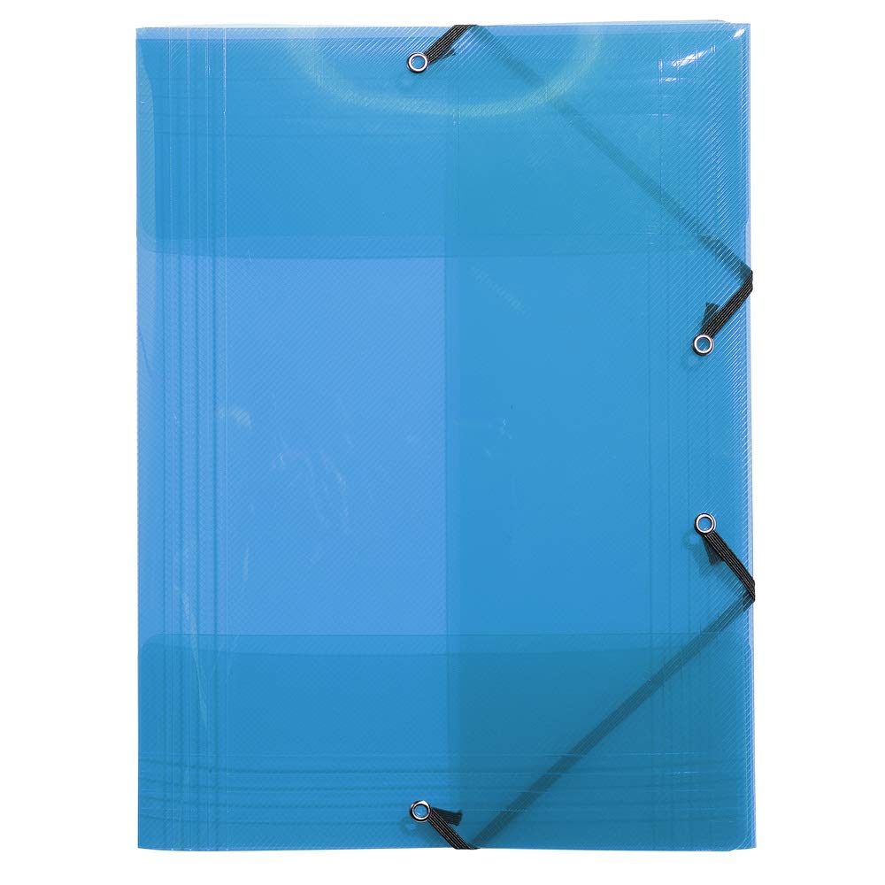 Exacompta - Ref. 56701E - 1 Crystal elastic folder - pocket with 3 flaps - in high transparency polypropylene - dimensions 24 x 32 cm for A4 format documents - random color