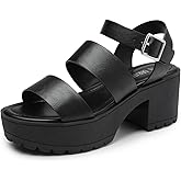 DREAM PAIRS Platform Heels for Women Lightweight Chunky Open Toe Stylish Comfortable Fisherman Sandals with Adjustable Ankle Strap
