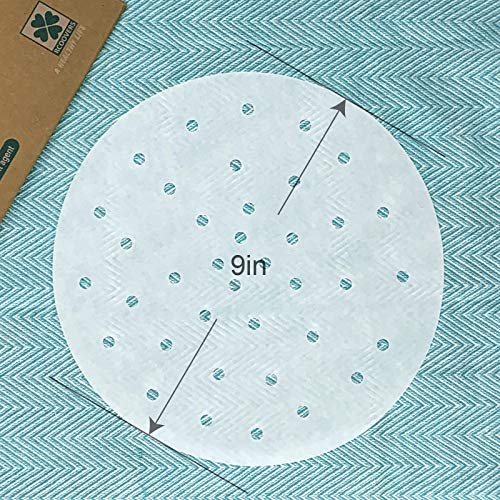 Air Fryer Parchment Paper for Baking Bamboo Steamer Liners 9 Inch 100Pcs White Circular