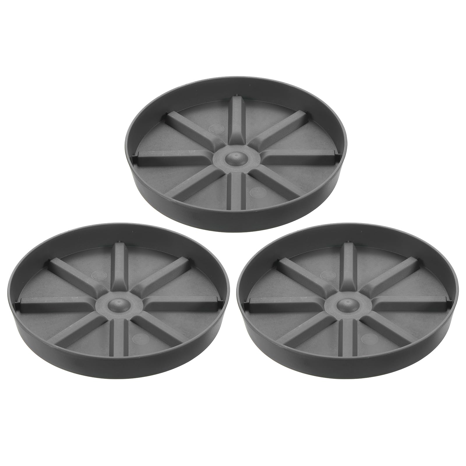 PATIKIL Plant Pot Saucers 10.5 Inch, 3 Pack Plastic Round Plant Pot Thicker Flower Drip Tray for Indoor Outdoor, Gray