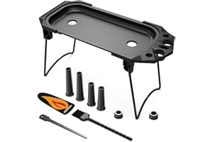 OZCHIN Foldable Metal Tray Set, Stylish Tray with Cleaning Brush & Scoop Card, Portable Space-Saving Organizer for Home or Travel, Great