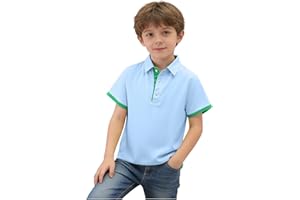 Zzalalana Boys Polo Shirts Short Sleeve T-Shirts School Uniform Tops Summer Cotton Golf Polos for Kids 5-15 Years
