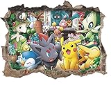 JIAHUI Nursery Decor Popular Characters Pikachu Xy Peel and Stick Wall Decal For Children Room Decal