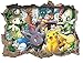 JIAHUI Nursery Decor Popular Characters Pikachu Xy Peel and Stick Wall Decal For Children Room Decal