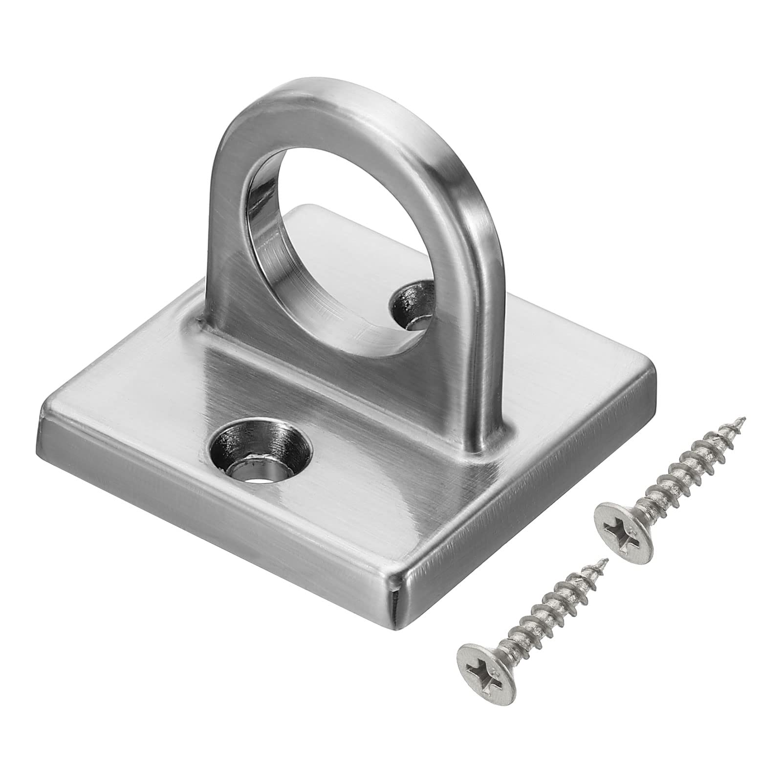 Photo 1 of PATIKIL Pad Eye Plate U Hooks, Metal Ceiling Hook Wall Mount Loop with Screws Hardware Ring Hooks for Hanging Ropes in Queue Barrier, Dark Silver