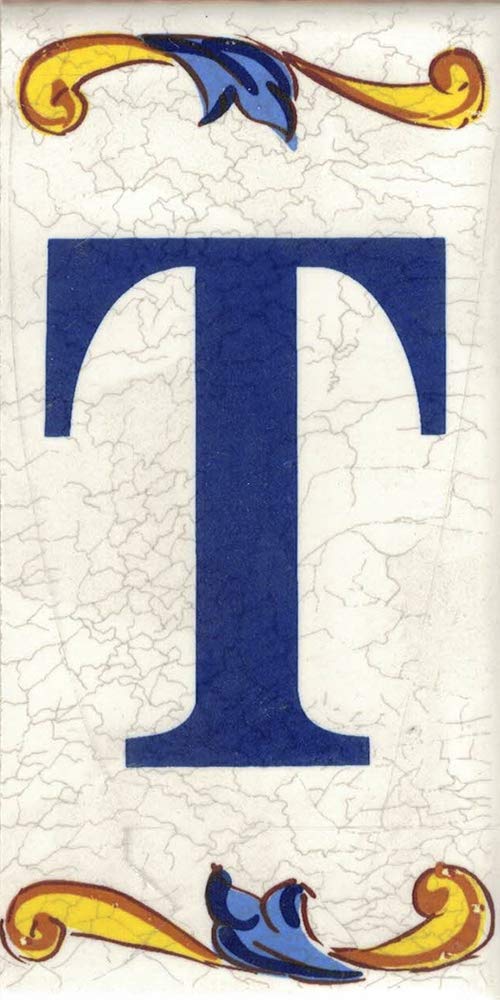 GOLDEN TORO NUMBERS HOUSE. Numbers and Letters on Tile. Ceramic Tile Crackle Style Names and Addresses Large Crackle Design 7.5 x 15 cm, white — image 1