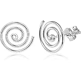 AeraVida Charming Round Swirl Maze Spiral .925 Sterling Silver Stud Earrings | Casual Sterling Silver Stud Earring for Women | Jewelry Gift for All Occasions