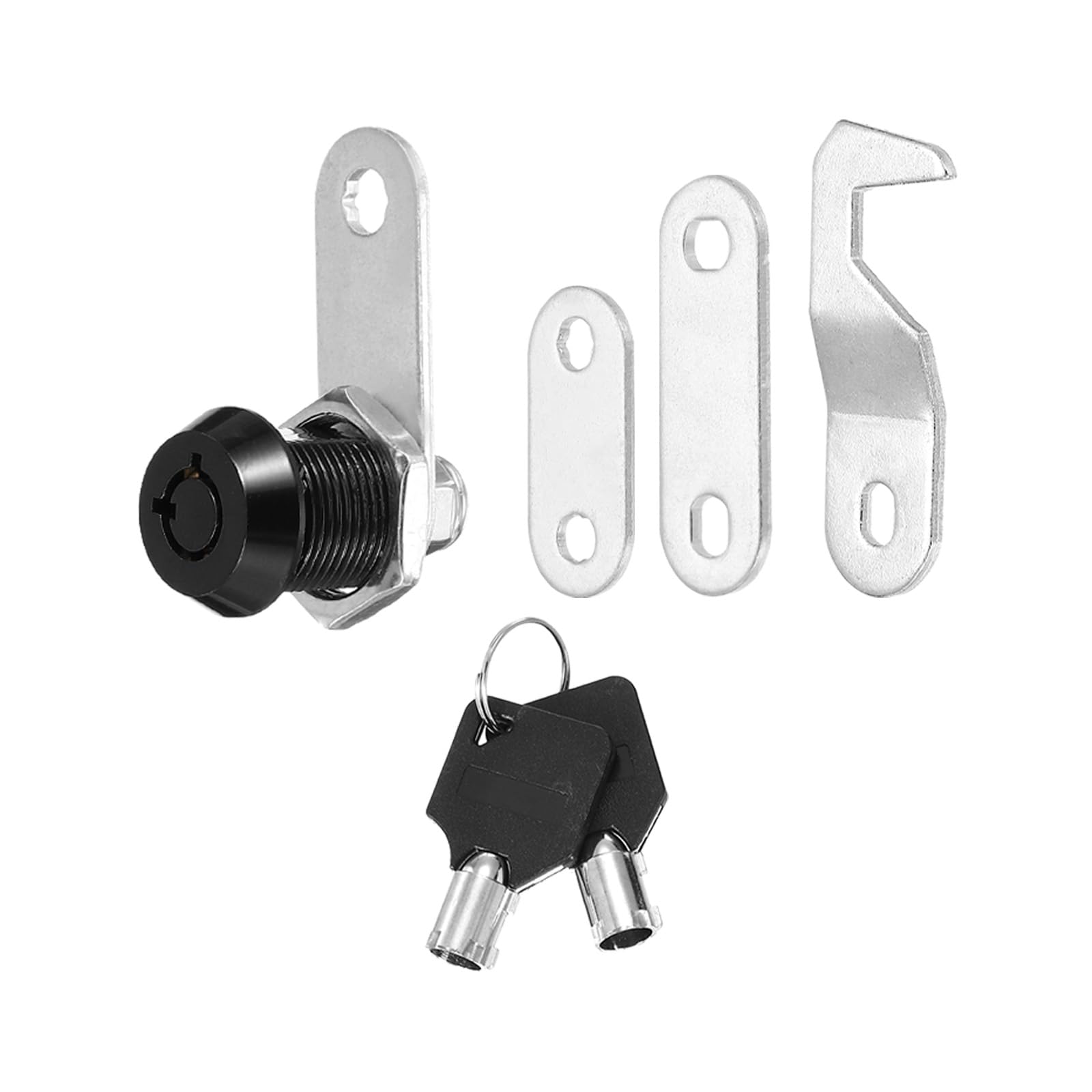 PATIKIL 5/8 Inch Black Cabinet Locks with Black Keys, 1 Pack Zinc Alloy Cam Lock Cylinder RV Lock Set Keyed Alike for Cabinet RV Drawer Storage Door Tool Box