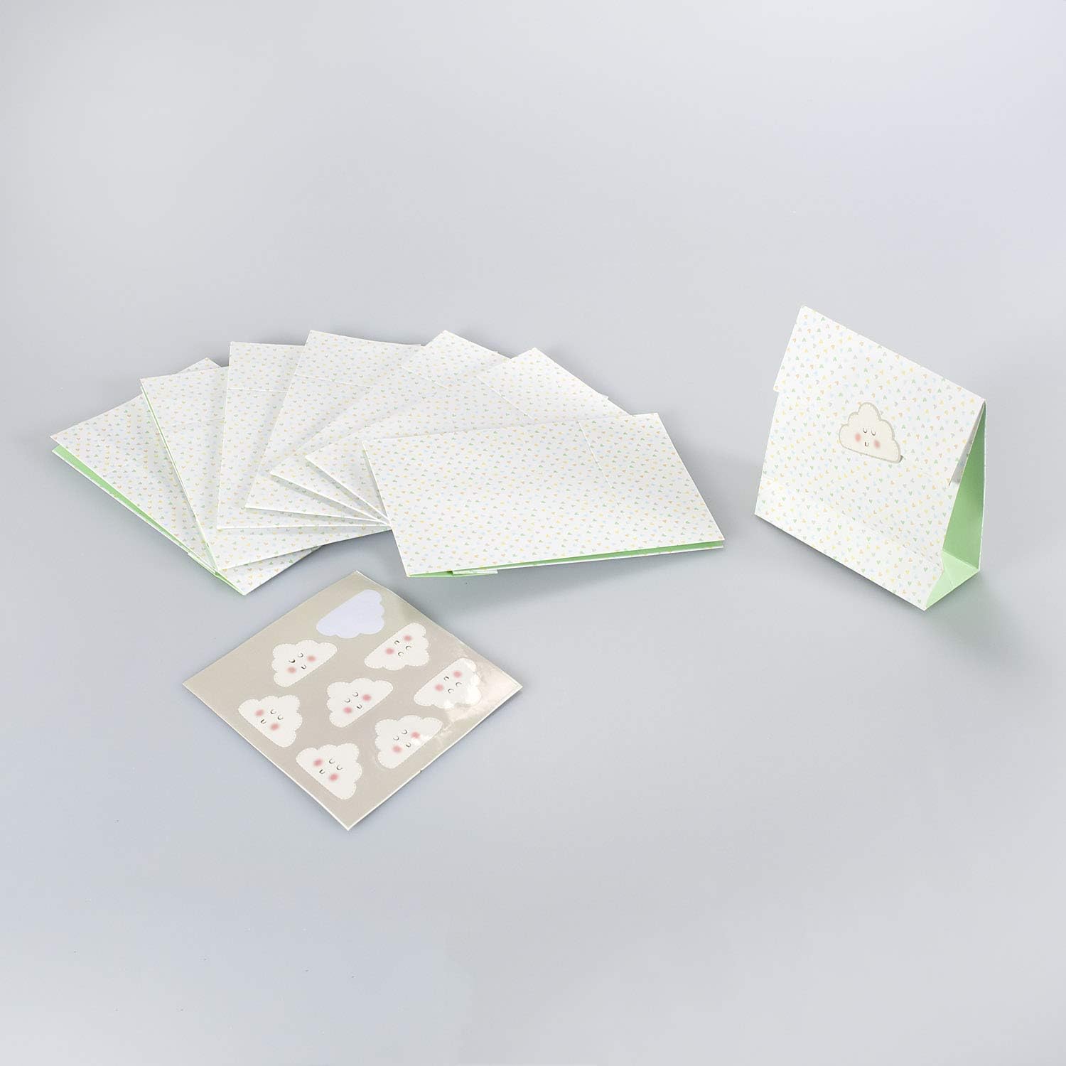 On The Wall Party Bags - Baby Shower, Baby 1st Birthday Pastel Heart Treat and Favour Bags (8 Pack), Small - Image 3