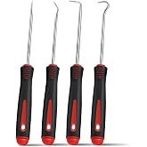 GUIOEIE 4-Piece Pick Set Mechanic, Automotive Hook and Pick Set with Soft Grip &amp; Non-Slip Shaft, Precision Pick Tool &amp; O Ring Pick for Oil Seal, Gasket, Electronics Repair Hose Repair Kits