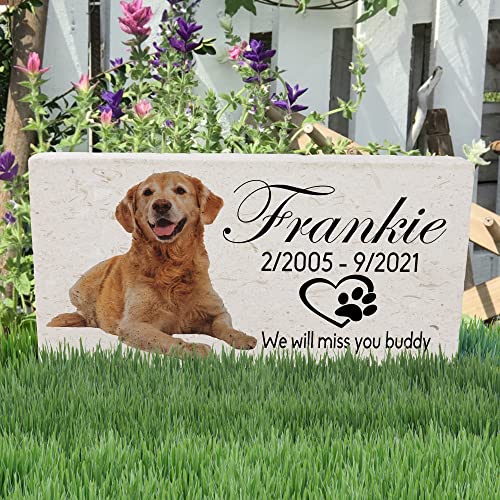 Royal Matter Personalized Pet Memorial with Keepsake Photo on Limestone