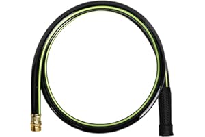 Worth Leader Short Garden Hose 3/4 in. x 4 ft. -Heavy Duty Durable Lightweight PVC Rubber Water Pipe for Agriculture, Lawn Care & Commercial Use -No Kink, Flexible, Leakproof, Male to Female Fittings