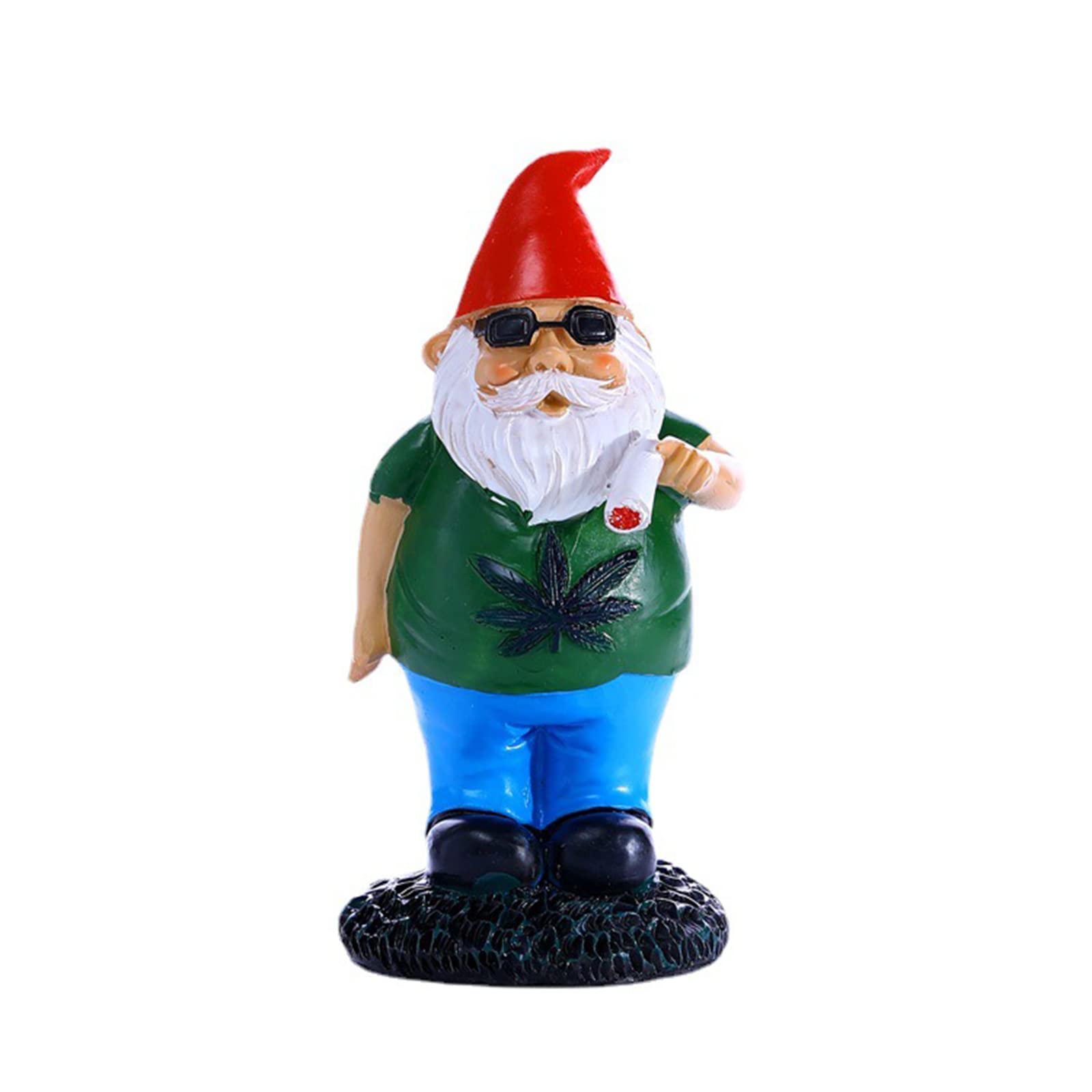 Garden Gnome Statue Smoking Garden Gnomeschristmas smoking dwarf ornament Outdoor Garden GnomesSmoking White-Bearded Lawn Gnome,Gnome Garden Ornament For Indoor Outdoor Lawn.