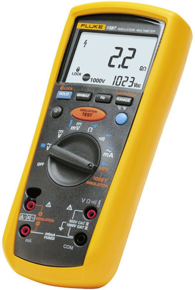 Fluke 1587 Insulation Multimeter, LCD Display, 2 Gigaohms Insulation Resistance, Up to 1000V Insulation Test Voltage