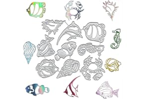 MESYGK Metal Sea Fish Conch Crab Summer Ocean Die Cuts Cutting Dies Embossing Stencils Template Mould for Card Making Decoration and DIY Scrapbooking Album