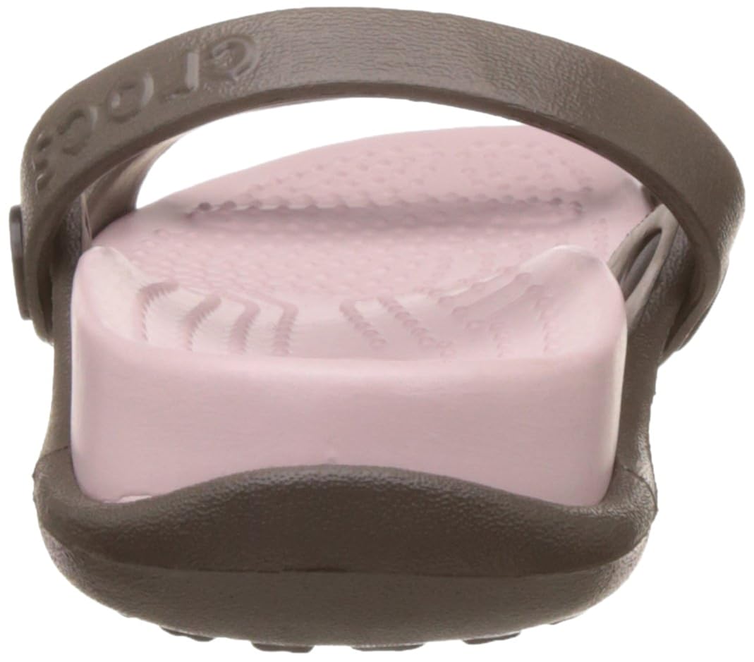 crocs women's cleo chocolate and cotton candy rubber fashion casual slippers
