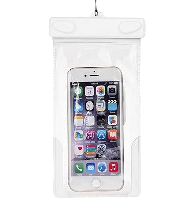 Yistu Schwimmen wasserdichte Tasche mit Arm Bänder abdecken für 5.5 Zoll Handy (Weiß)