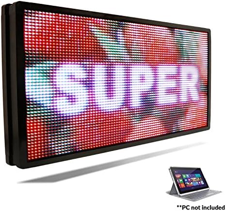 LED Super Store Signs Full Color PC Controll Programmable Scrolling Display, Storefront Message Board - Industrial Grade Business Tools (53" x 36", Full Color)