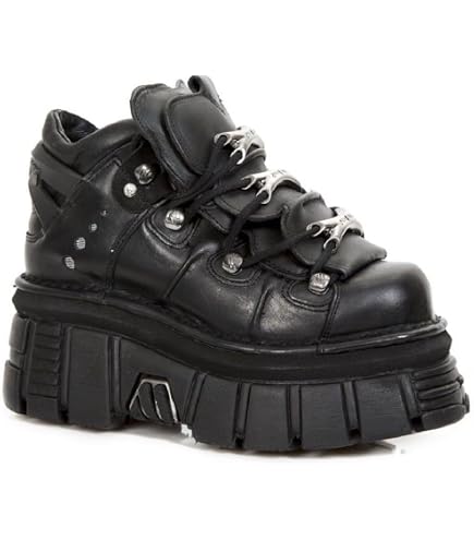 Amazon.com | New Rock Tower Ankle Boots M-106-VS1 Unisex Metallic