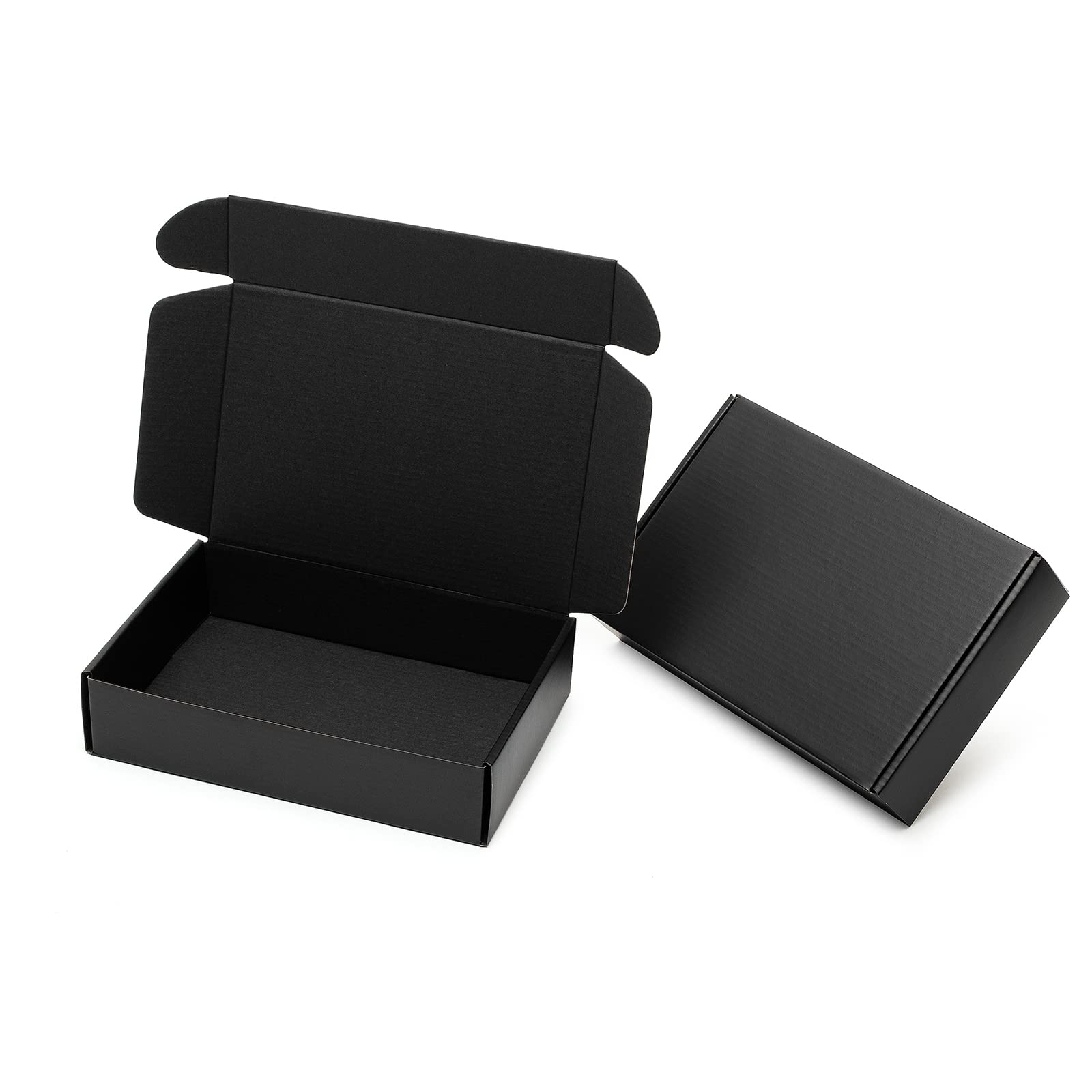 Photo 1 of Mcfleet 9x6x2" Black Shipping Boxes - 24 Pack Corrugated Cardboard Mailing Box Packaging for Small Business - Tab Locking Literature Mailer Flat Empty Gift Packing Supplies