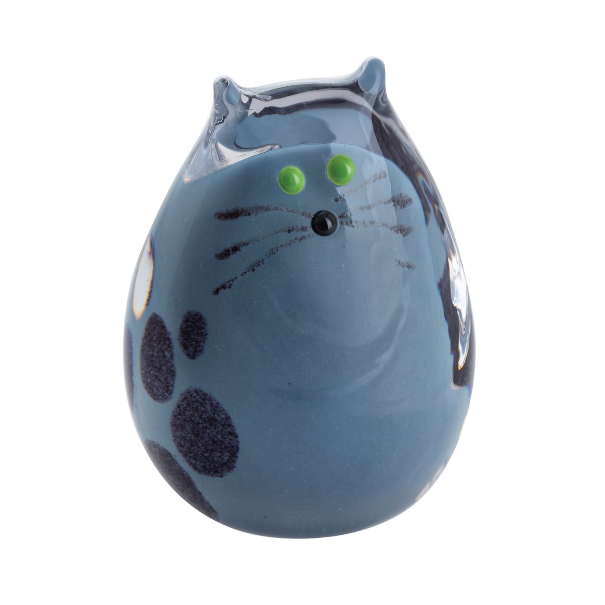 Caithness Glass Purrfect Grey Kitten Paperweight | Grey | 80mm x 70mm | Handcrafted in Scotland | A curious grey kitten plays with a ball of yarn inside this handmade paperweight| Ornamental | Boxed