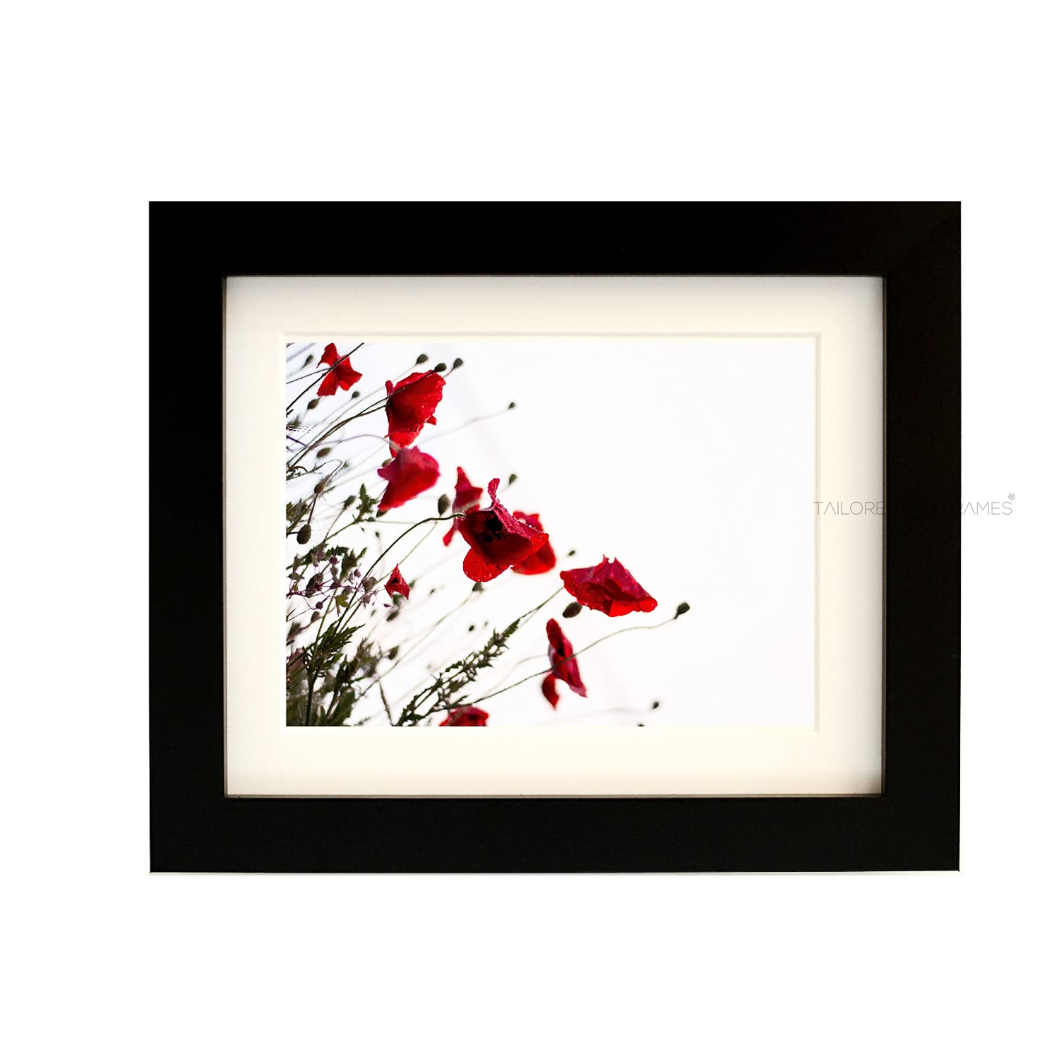 Tailored Frames Seattle Black 50 x 50Cm Frame for 30 x 30Cm picture | Single Picture Frames | Wall Hanging Type | Photo Frame With White Mount