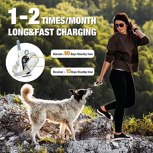 Dog Shock Collar -3 Modes Electric Dog Training Collar with Voice Control Remote for Large Medium Small Dogs, E Dog Shock Collar with 16 Levels Beep Vibrating Shock 3300FT