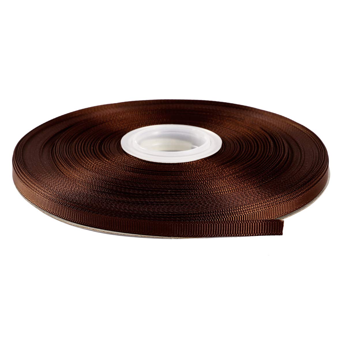 ITIsparkle 6mm Grosgrain Ribbon 45 Meters-Roll Set for Gift Wrapping Scrap Books Party Favor Hair Braids Baby Shower Decoration Cake Decoration Floral Arrangement Craft Supplies, Brown Ribbon