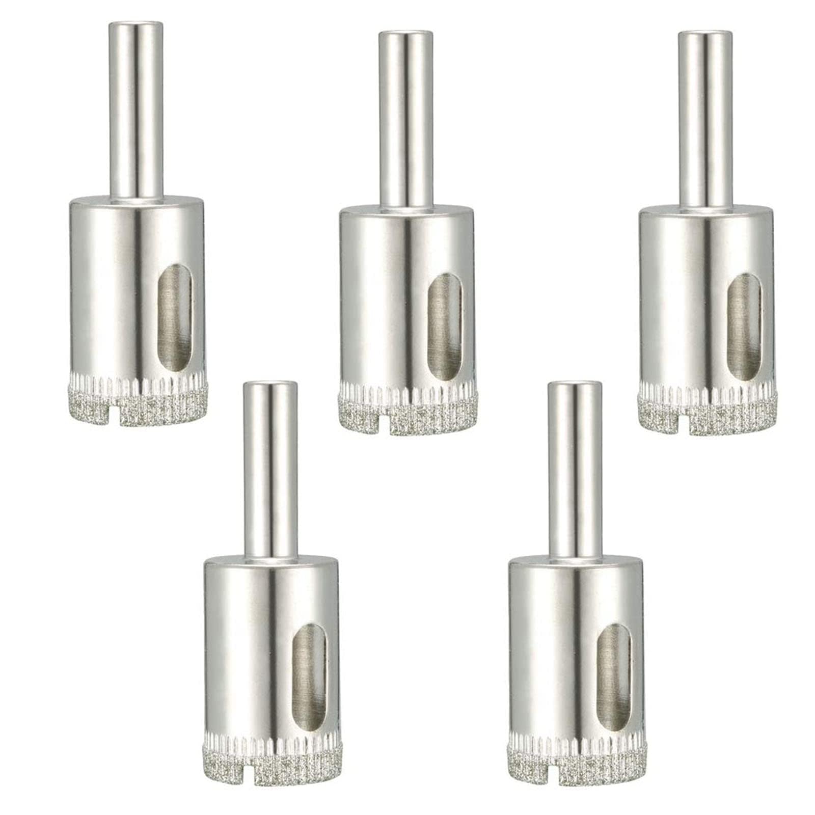 TOP-VIGOR 5Pcs 20mm Diamond Drill Bit Hole Saw, Hollow Core Drill Bit Hole Saw Tools, Hole Cutter Glass Center Pilot Drilling Bits for Glass Ceramics Porcelain Tile Stone Granite Marble