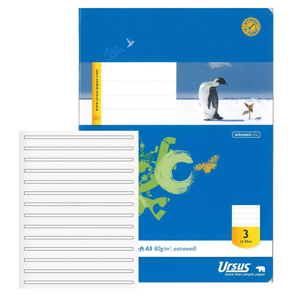 Ursus 332810 Basic 040516003 Chlorine Free – Exercise Book 20 Pages Book A5 16 Sheets LIN3