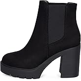 STYLISH S DIVINE ~ Womens Platform Ankle Boots Chunky Block Heel Chelsea Booties Lug Sole