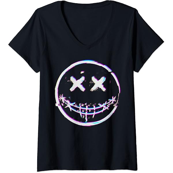 Amazon.com: Glitchcore Smile with Stitched Mouth Dizzy Face