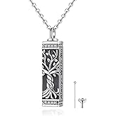 VERECICLYS925 Sterling Silver Ashes Cremation Pendant Necklace Urn for Ashes Sterling Silver Jewelry for Women V6